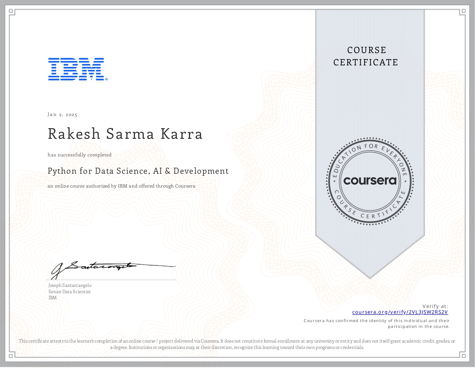 IBM Python for Data Science, AI & Development